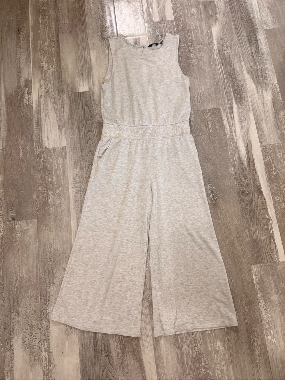 Danskin Light Heather Gray Sleeveless Wide-Leg Jumpsuit
